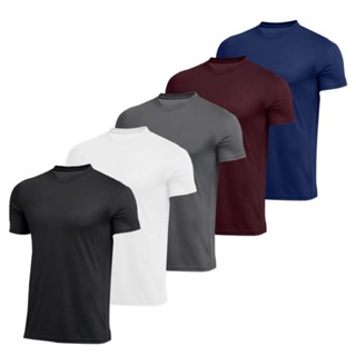 Kit 5 Camiseta Masculina Dry Fit Premium Lisa Proteção Solar UV50 Térmica Anti Suor Academia Exercícios Corrida Bike Esportes