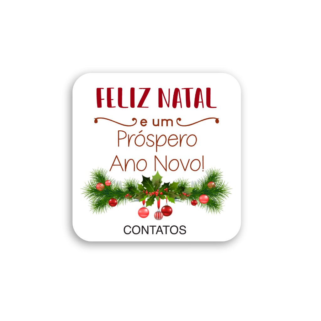 50 Adesivo de Natal Personalizado