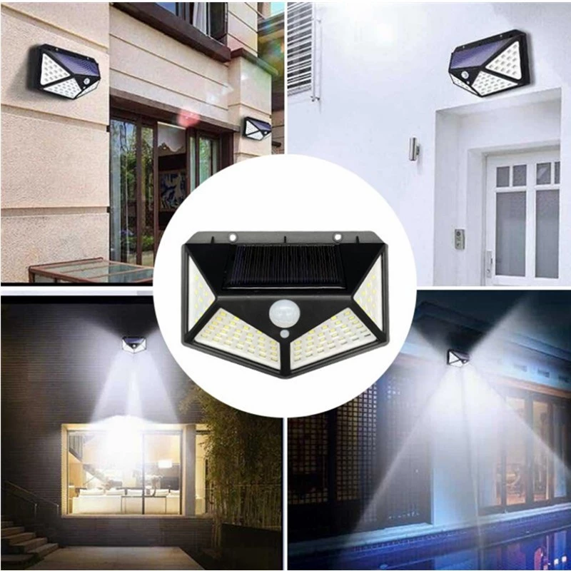 Luzes Solares Impermeáveis 100 LEDs com Sensor para Garagem ou Jardim