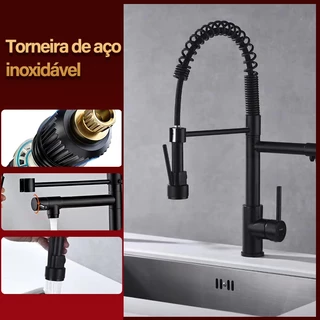 Torneira Spray Gourmet Móvel Misturador Mono Comando com Spray Articulado-Para entrega imediata