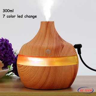 Umidificador De Ar E Aromatizador Grande 300ml Difusor Elétrico Ultrassônico Portátil Essencial Tipo Madeira Infantil Purificador De Ambiente UM003