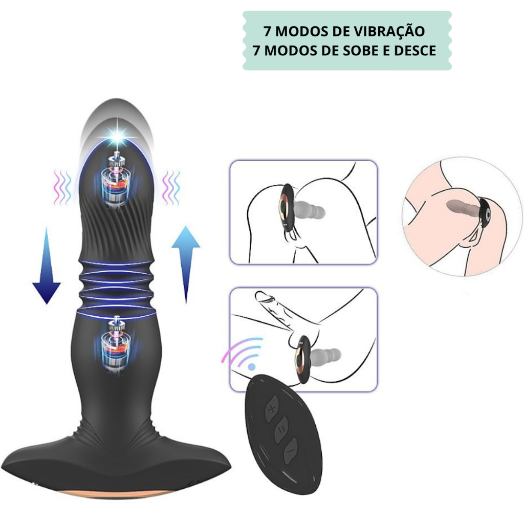 Estimulador De Próstata Plug Vibrador Masculino Vai E Vem - Escorrega o  Preço