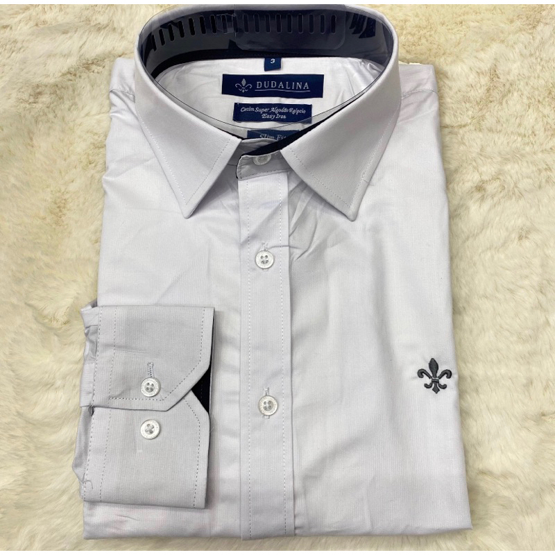 Camisa Social Masculina Manga longa Slim Fit Tecido listrado