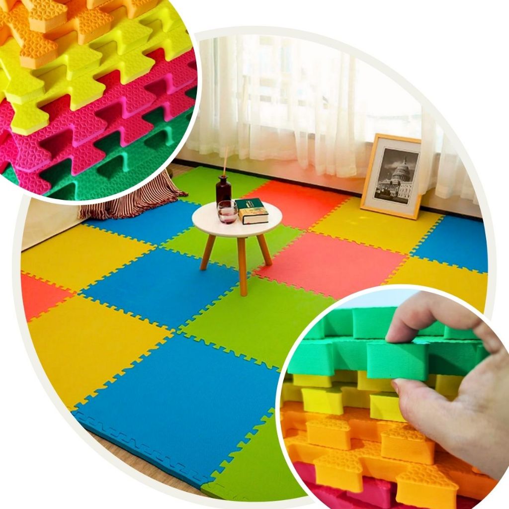 Kit 8 Tatame EVA Tapete Atividade Infantil 2m² 50x50cm Grosso 20mm ...