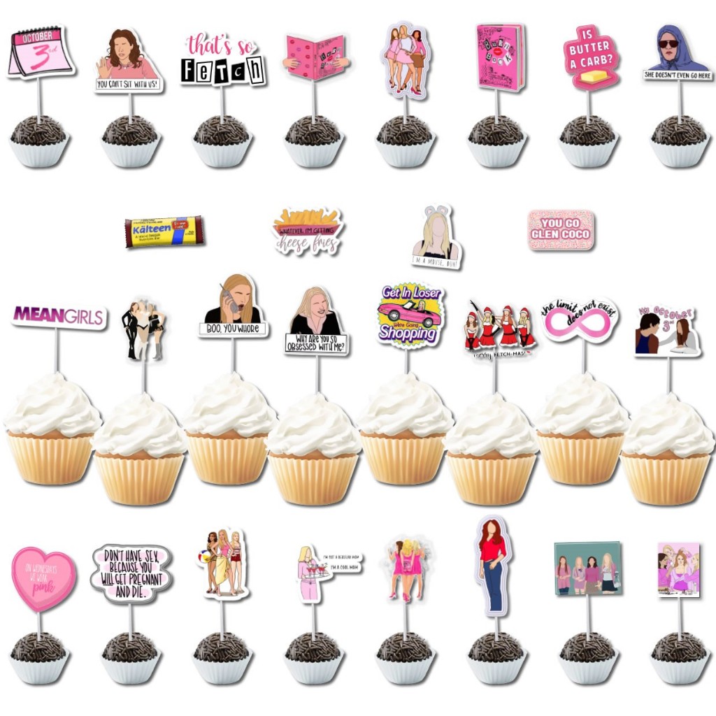Mean Girls Inspired Cupcake Toppers 
