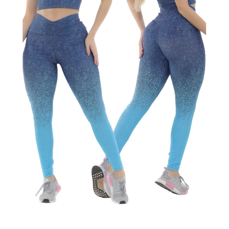 Degradê Calça De Yoga Sem Costura Pendurada Tingida Pêssego Legging  Esportiva Cintura Alta Abdômen Corrida Fitness Calças - Escorrega o Preço