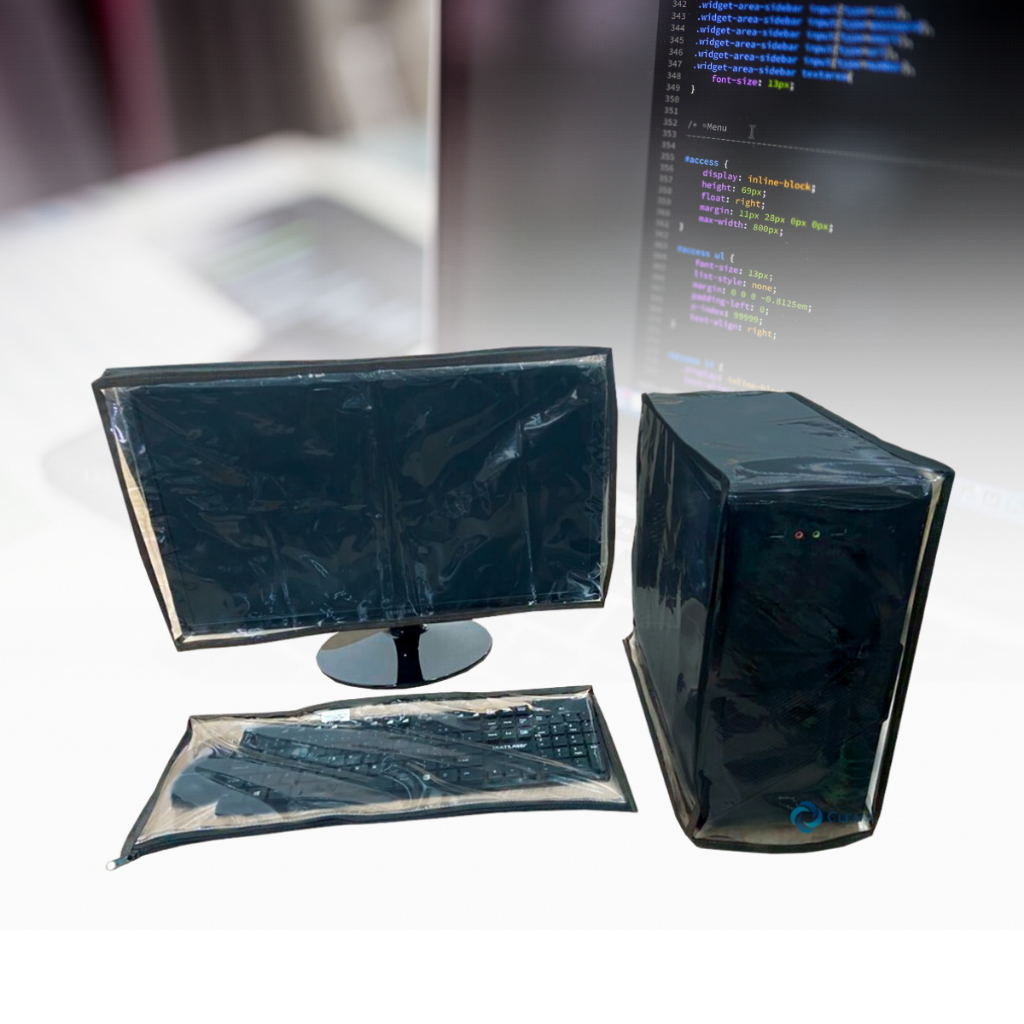 kit Capas Cpu Pc Gamer Pvc Cristal + Capa Monitor 22/23 e 24 pol. + Teclado C/ Zíper Transparente