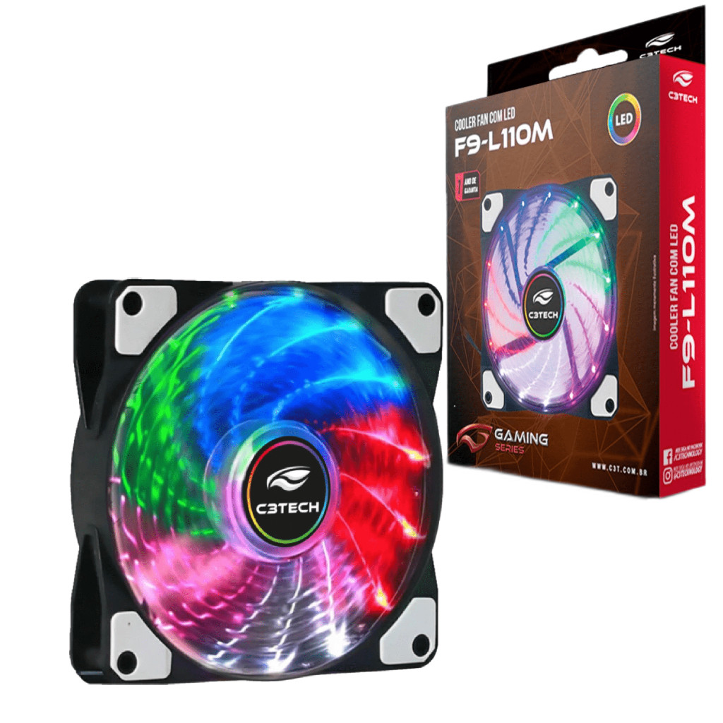 Fan Cooler Individual Rise Mode Wind RGB Cor Fixa 120mm x 120mm x 25mm