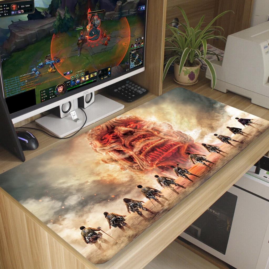 Mouse Pad Anime Gamer Attack Titan Antiderrapante Diversas Estampas 80x40 cm M175