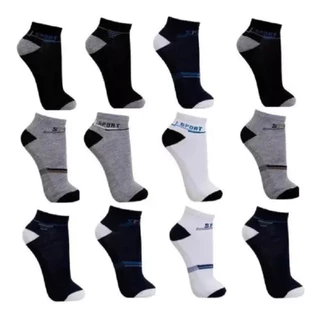 Kit 15 Pares De Meias Cano Curto Estampada Unissex