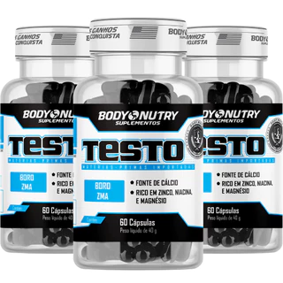 3 Potes Testo Pré-Hormonal Testosterona 180 Cápsulas