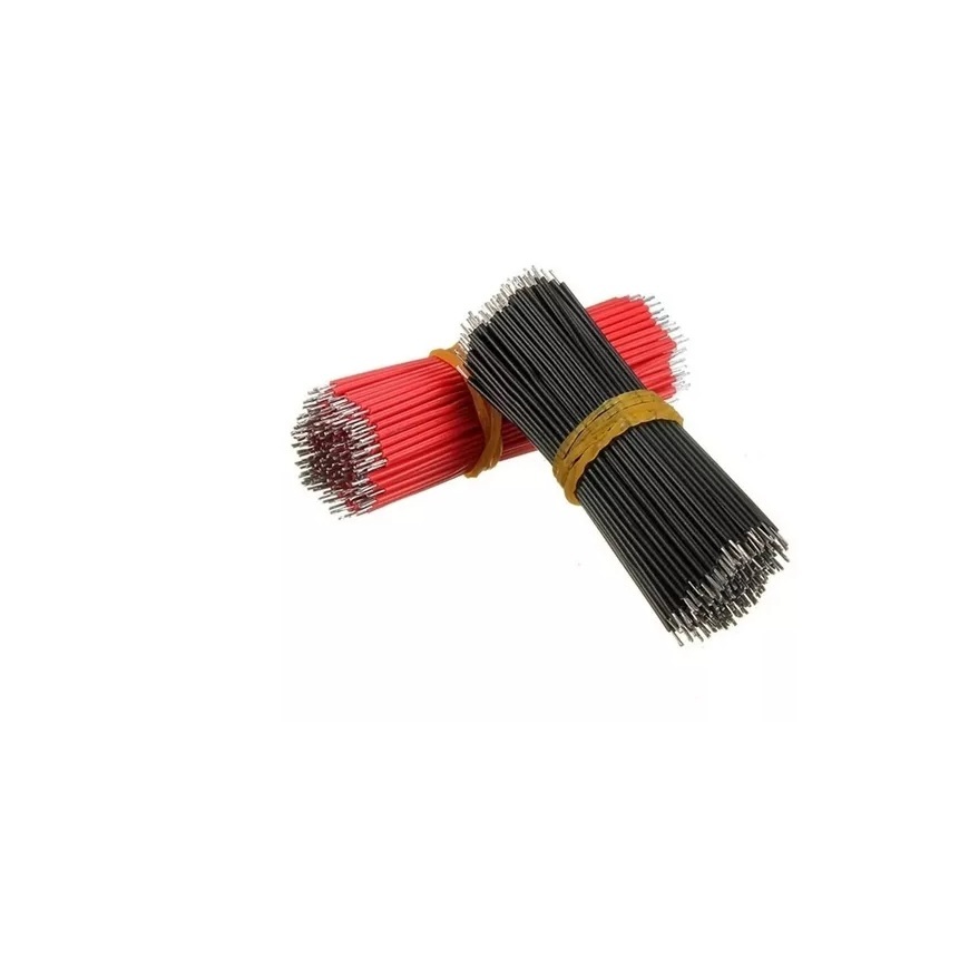 100 Peças Jumper Cabo Estanhado 6cm Protoboard Verm/preto [ Código 113 ]