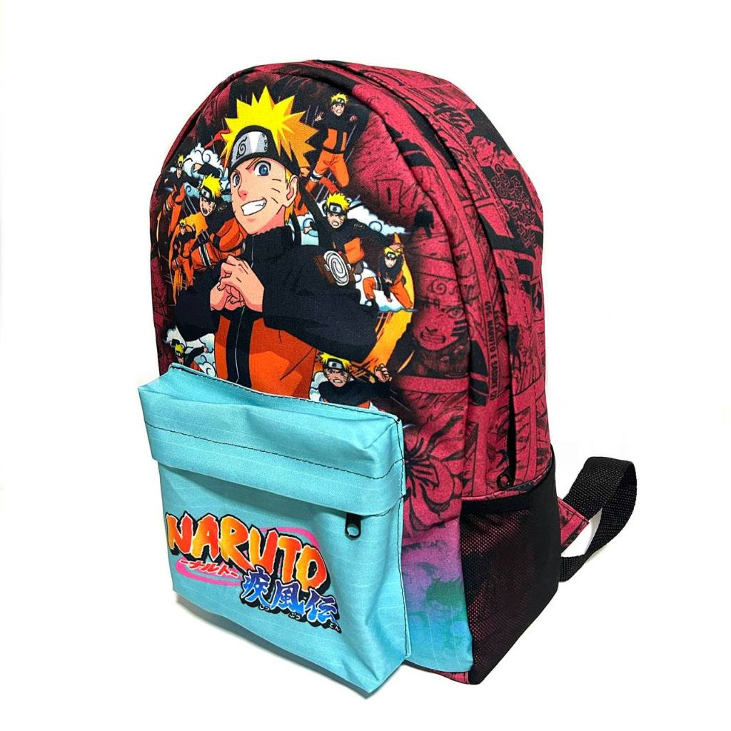 Kit mochila e estojo grande padrão escolar Naruto uzumaki hokage