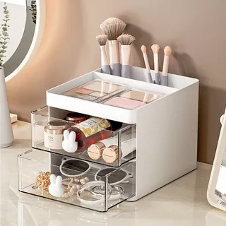 Organizador Porta Coelhos Fofo Gaveta Treco Maquiagem De Mesa Pequeno Multifuncional Estilo Minimalista
