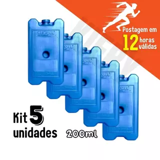 5 Placa Gelo Artificial Reutilizavel Bolsa Térmica Cooler 200ml