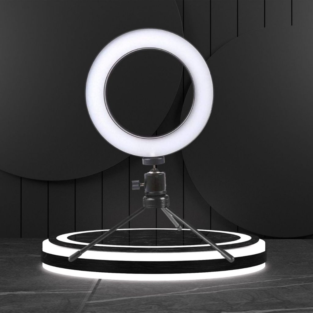 Ring Light Led Mesa Iluminador Pequena Tripé 6 Polegada 16cm