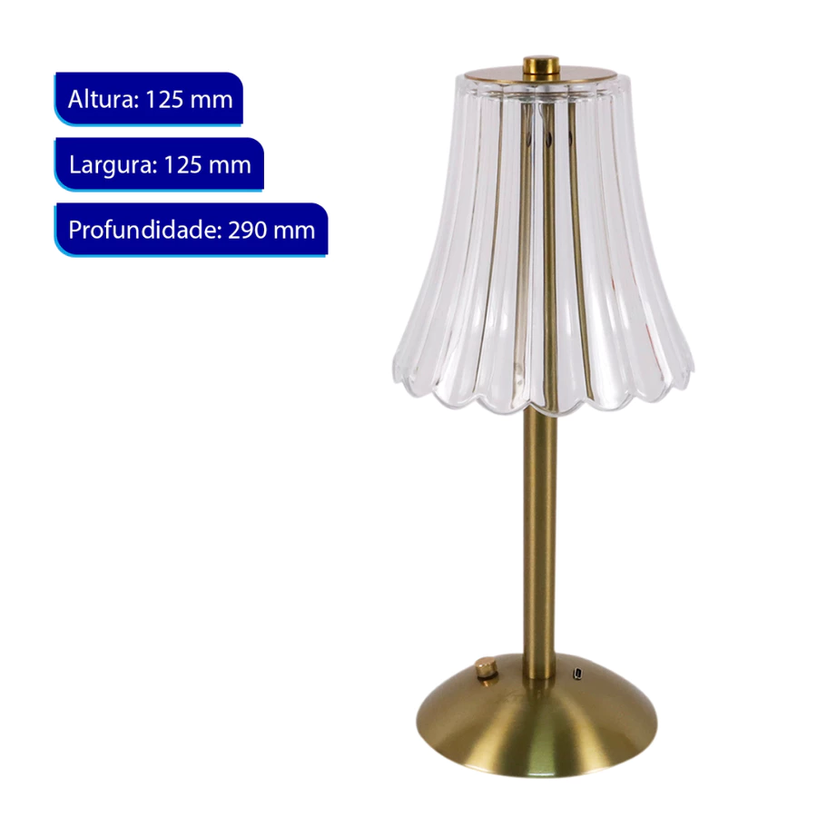 Luminária de Mesa LED Recarregável Sem Fio 3 Tons de Luz Touch USB - foto 8
