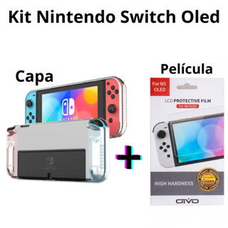 Capa Acrílica E Película De Vidro Para Nintendo Switch Oled