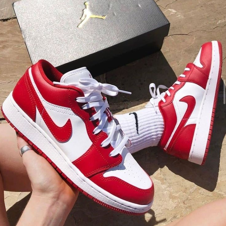 Tenis nike air jordan dunk low cano baixo masculino feminino promoção vermelho/branco 34 ao 43 Super desconto