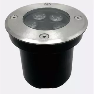 Balizador Spot Led Embutir Chão Piso Jardim 5w Cor da Luz Verde Para Gramado Aaatop Cor Da Cúpula Cinza Inox