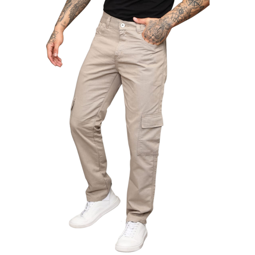 Calças Cargo Masculino Plus Size 30-38 Militar para Homens Macacão com  Vários Bolsos Calças de Trabalho Causais de Algodão de Ajuste Solto