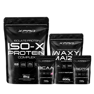 Kit Whey Iso X Protein 2Kg + Creatina 100g + BCAA 100g + Waxy Maize Super Carb 800g - XPro Nutrition em Oferta na Shopee