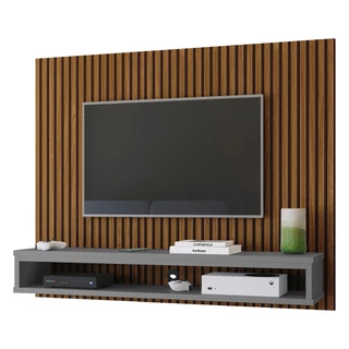 Painel Cissa Tv Até 50" Nicho Decorativo Prateleira Inferior Suspenso Parede Quarto Sala Estar - RPM