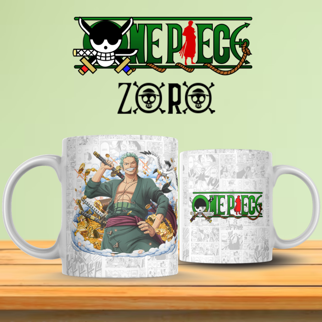 Caneca Personalizada Zoro One Piece Anime 325ml