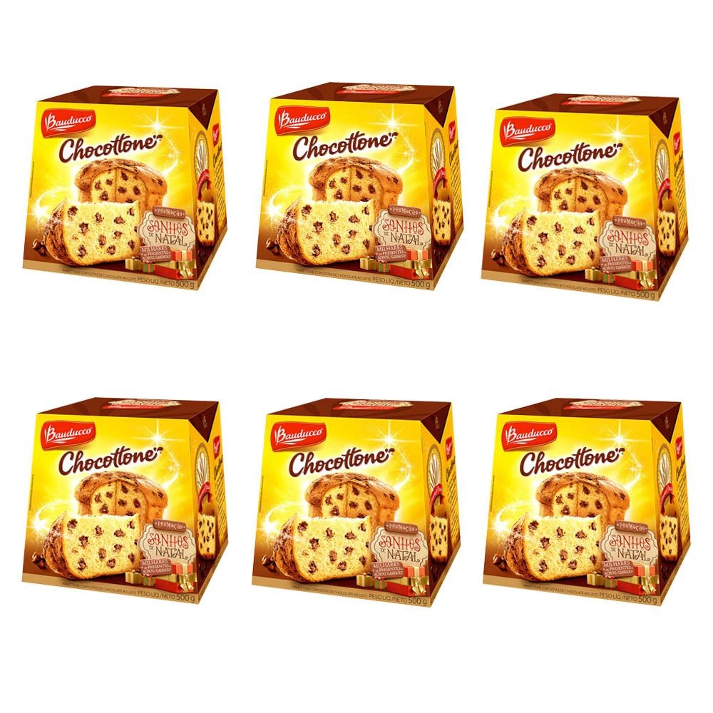 Kit 6 Chocottone 400g - Bauducco | Shopee Brasil