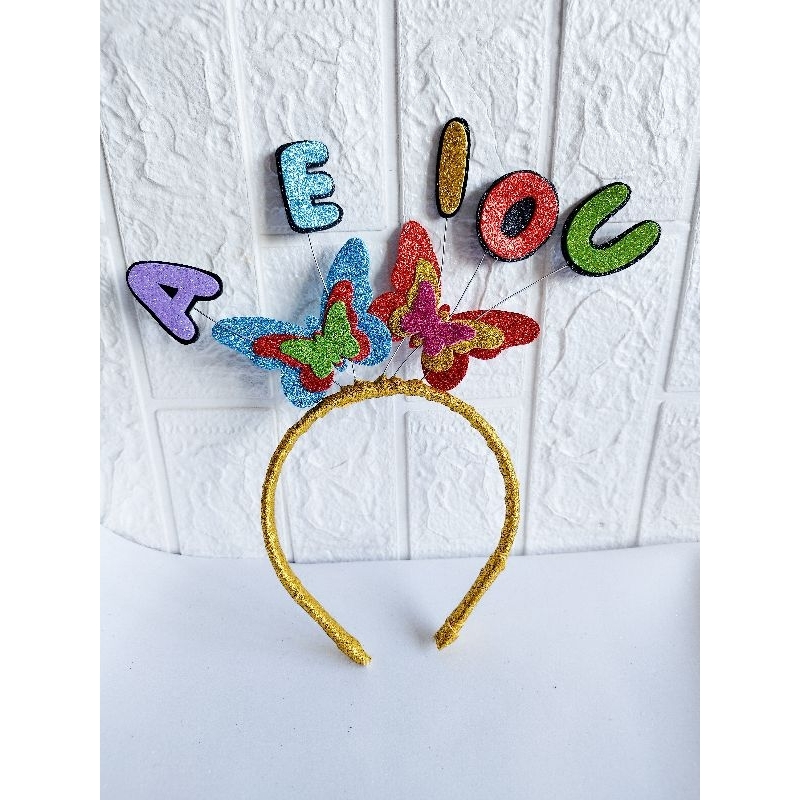 Tiara aeiou - professores- alunos- pedagoga - borboleta | Shopee Brasil