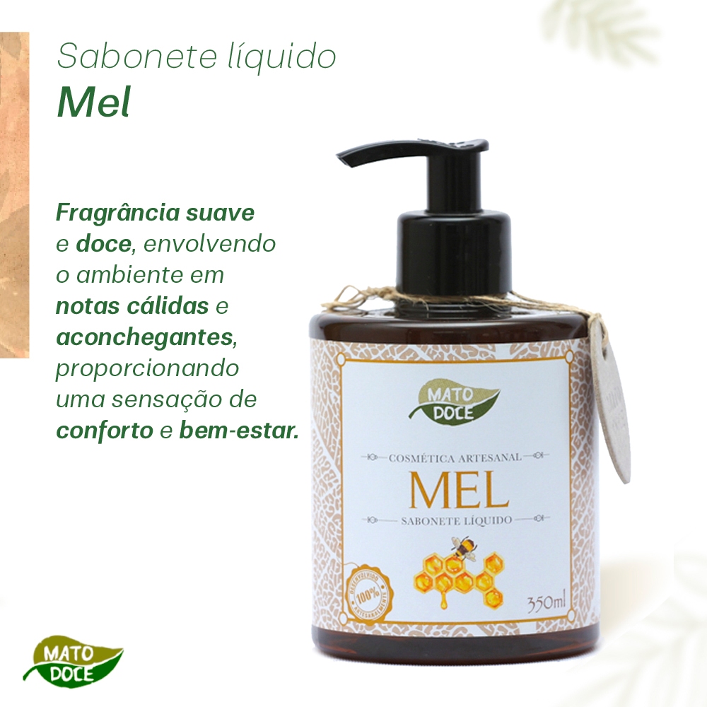 Sabonete Líquido Mãos Mel 350ml Artesanal Mato Doce | Shopee Brasil