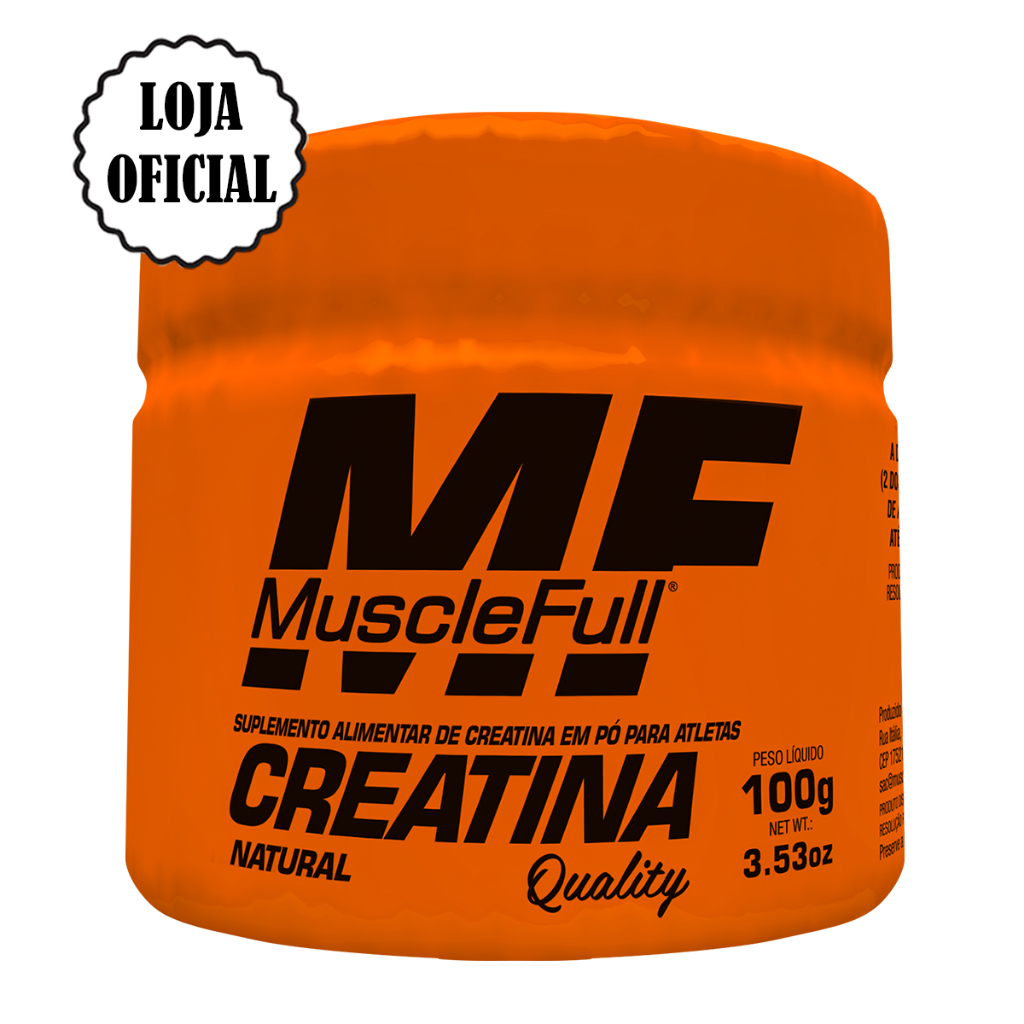 Suplemento Creatina Monohidratada 100% Quality 100g Muscle Full para contrução de massa muscular aumento de força e para recuperação Recuperação Muscular