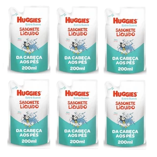 Kit 6 Sabonete Líquido Huggies Extra Suave Refil 200ml