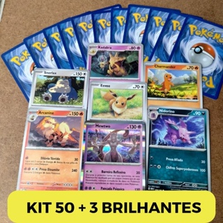 Lote até 80 Cartas Pokemon Com BRILHANTE GARANTIDA - ORIGINAL COPAG -  Escorrega o Preço