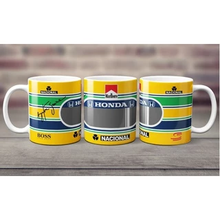 Caneca Ayrton Senna Fórmula 1 F1 Corrida Herói Brasileiro Versão Colecionador Aniversário Presente Amigo Secreto