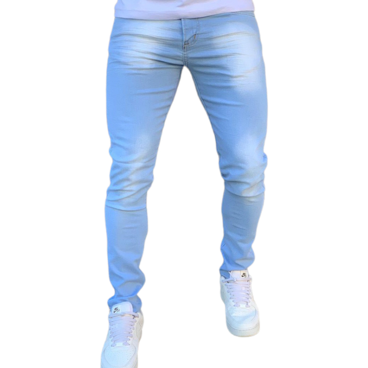 Calça Jeans Masculina Skinny Dia Dia Luxo Premium Azul Clara - La