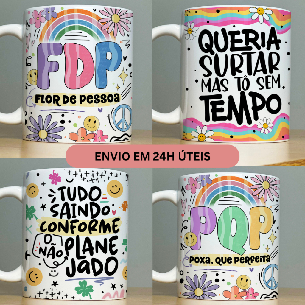 Caneca de Porcelana Personalizada - Xícara com Frases Divertidas e Engraçadas - Indelicadas