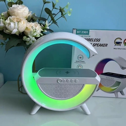 PROMOÇAO！G-Speaker Smart Station - Luminária Bluetooth Inteligente Carregador Sem Fio Alarme Luz RGB