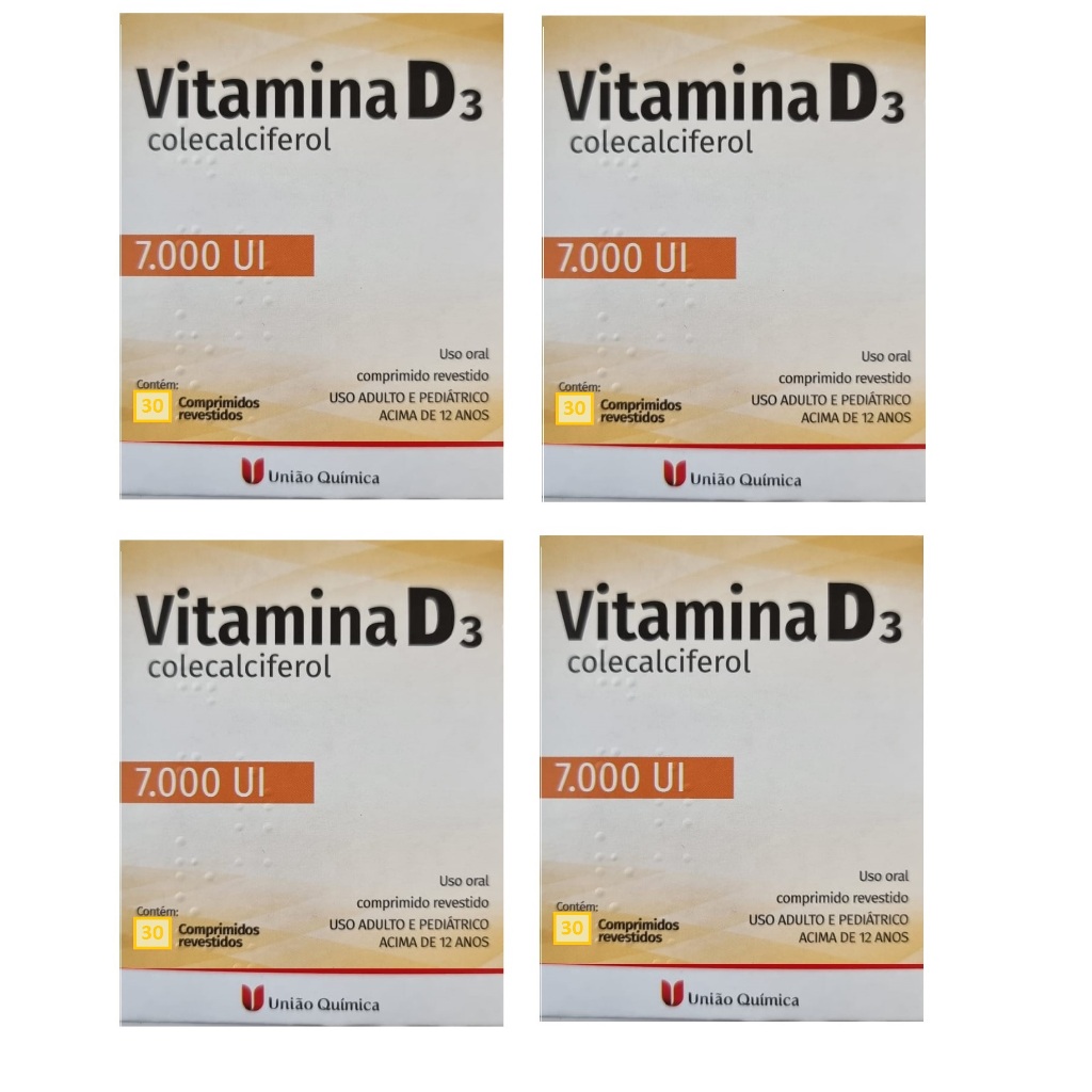 Kit 4 Vitaminas D 7.000 uniao quimica | Shopee Brasil