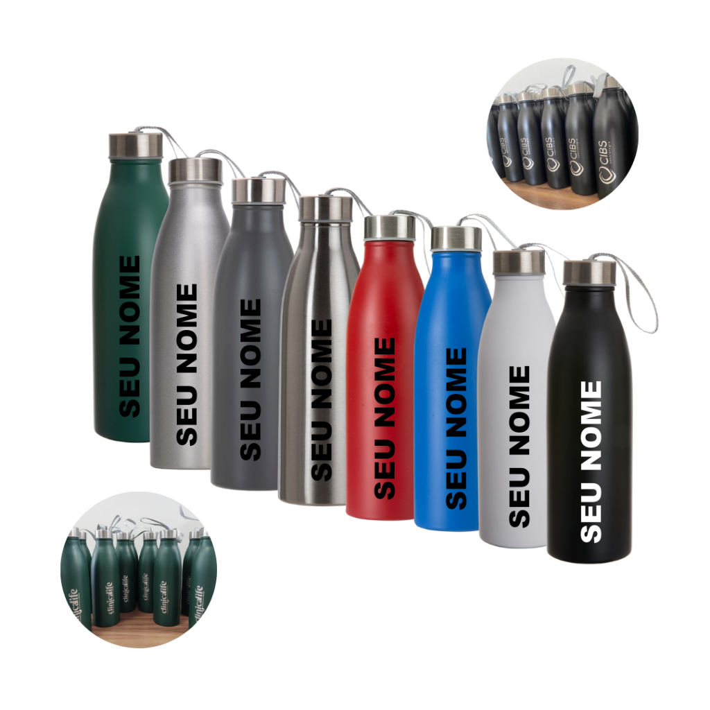 Garrafa Inox Personalizada Com Nome Logo