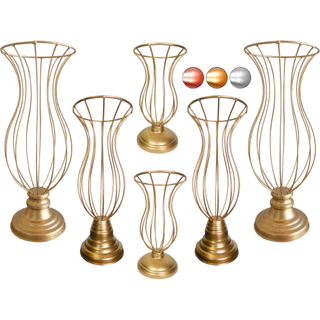 6 Vasos Armação Para Pedrarias Ou Pérolas Decoração Luxo Kit Festa Casamento Jarros Aramado