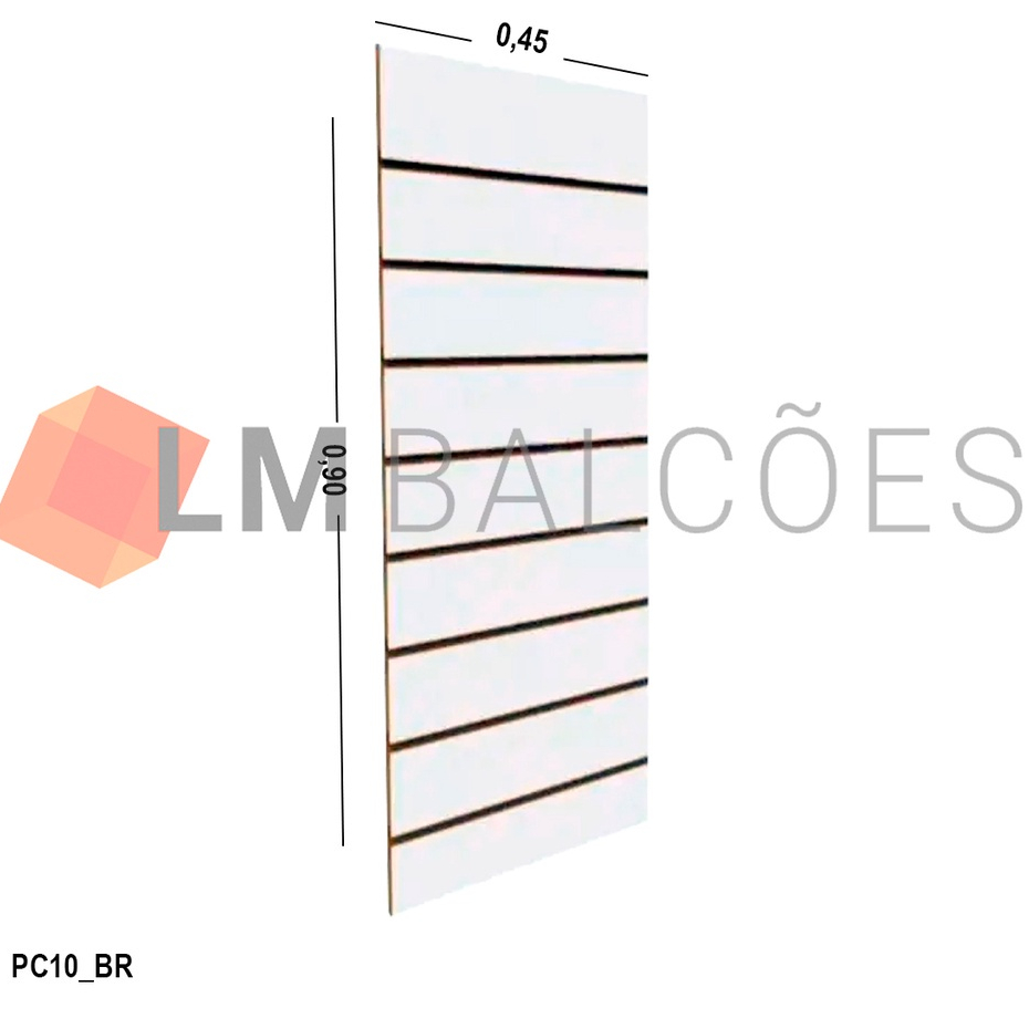Painel Canaletado Organizador em Mdf 0,91 x 0,45m - Branco