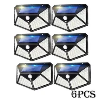 Kit 6 Luminária Lampada Led Solar Com Sensor 100 Led
