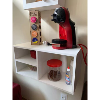 Nicho Café Decorativo branco - Cozinha, Cantinho Café, Suporte para Cafeteira.
