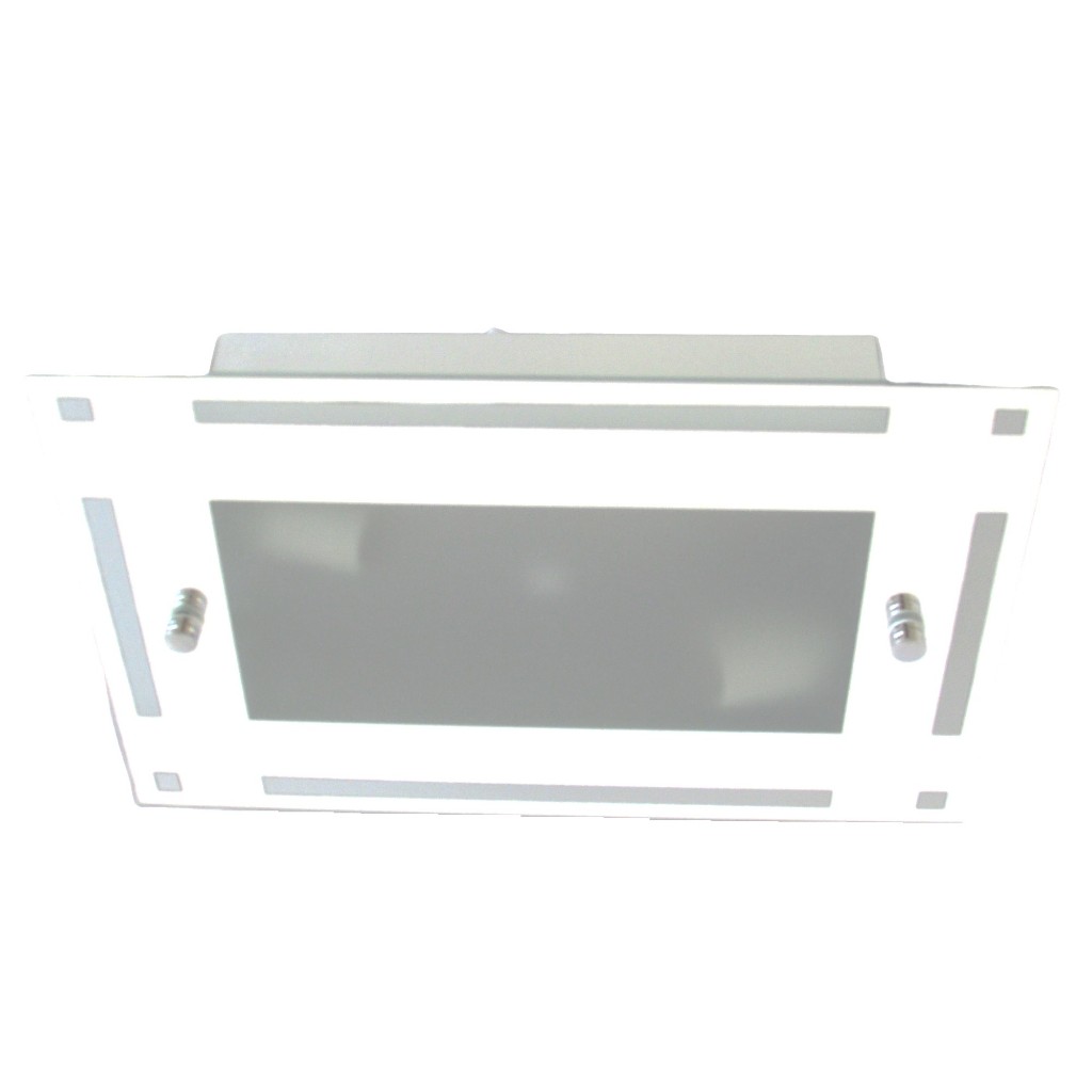 Luminária de Teto Plafon alumínio 20x30 cm vidro Espelho lâmpada Led quarto sala cozinha