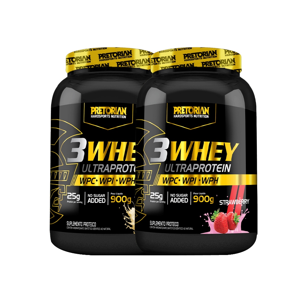 Kit 2x Whey Ultra Protein 3W 900g – Pretorian