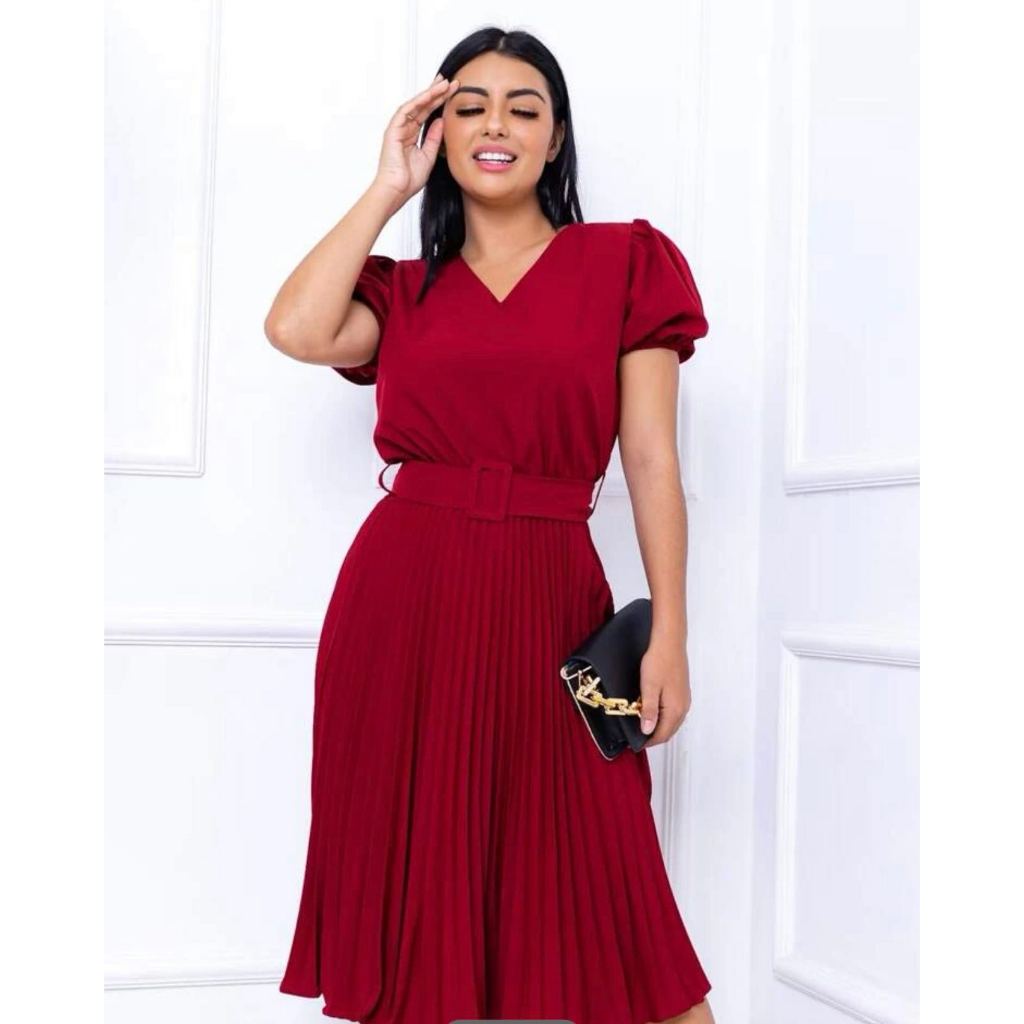 Vestido clearance marsala rodado