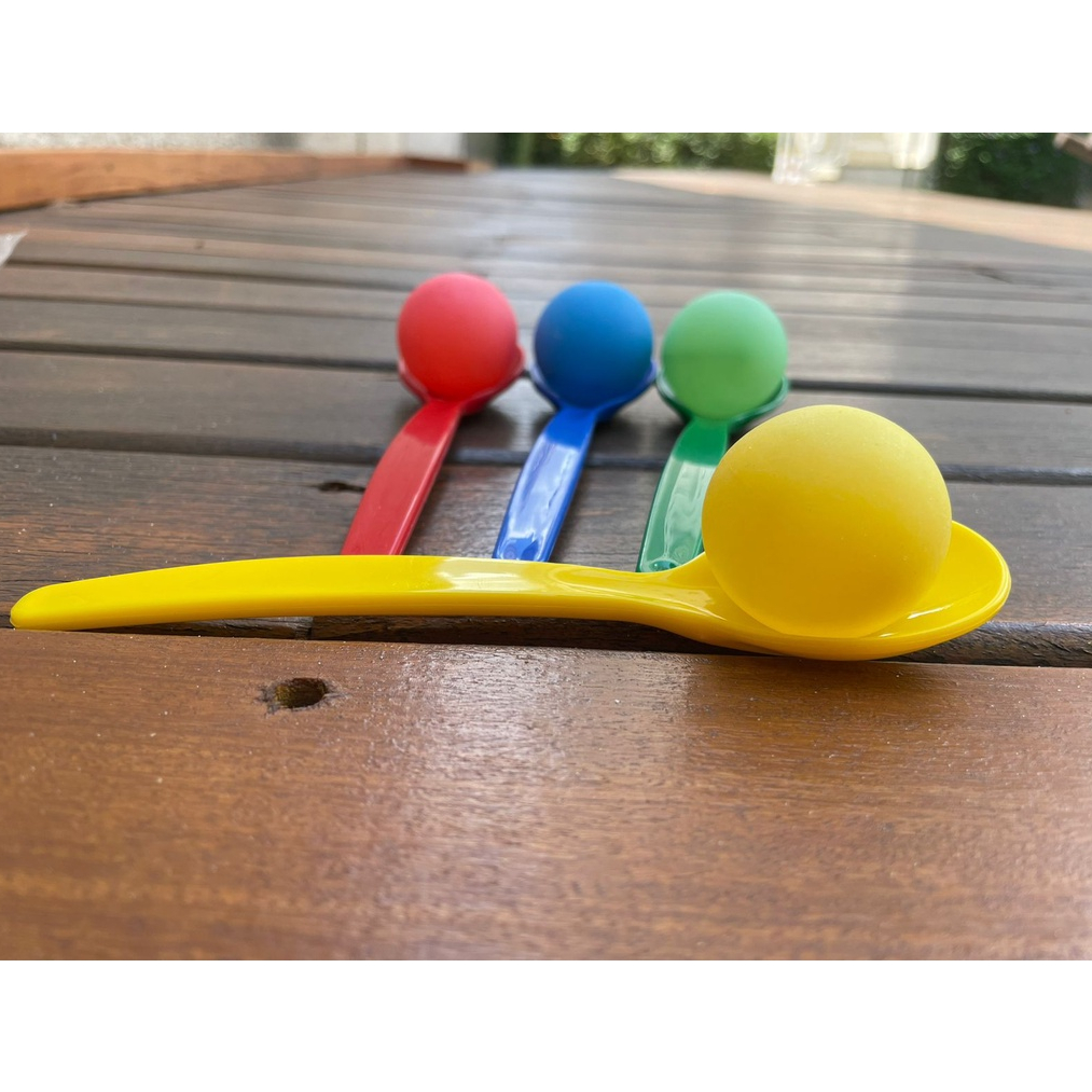 JOGO CORRIDA DA COLHER - KIT COM 4 COLHERES E 4 BOLINHAS