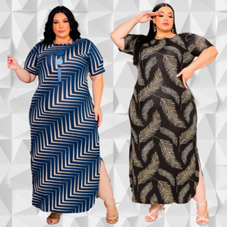 Kit 2 Vestidos Longos Evangélico Plus Size Curve Curvy Veste Até 60 Moda