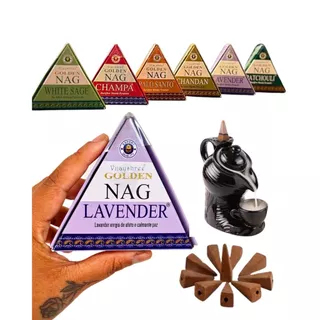 Incenso Cascata Indiano Piramide Golden Nag Vijayshee Masala
